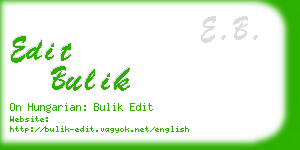 edit bulik business card